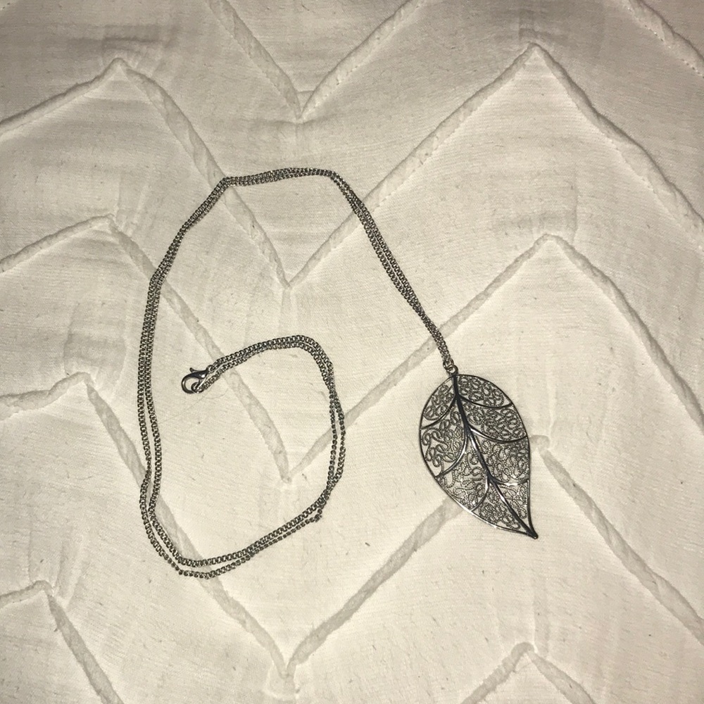 Silver Leaf statement necklace